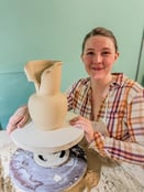 Potter Apprentice Kasey at Cary Pottery in Cary, NC