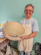 Kenneth Neilsen master potter at Cary Pottery in Cary NC