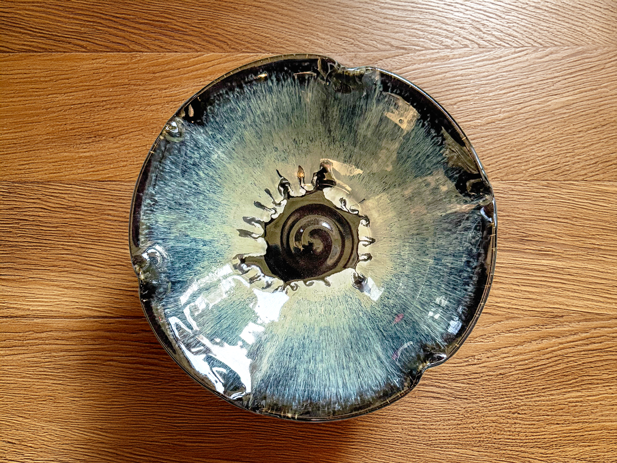 hand trown flutted art bowl for sale at Cary Pottery in NC